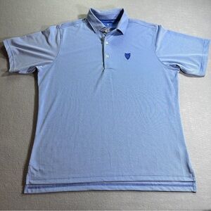 Fairway & Greene Mens XL Golf‎ Polo Shirt Blue Logo Collared Made In USA Comfort